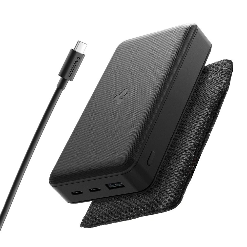 Batteria Esterna Spigen, 20000mAh, 30W, QC + PD, 1 x USB-A - 2 x USB-C, Nera
