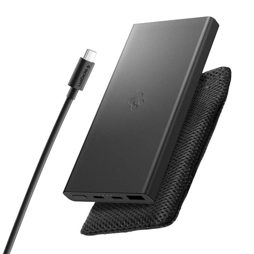 Batteria Esterna Spigen Essential, 10000mAh, 22.5W, QC + PD, 1 x USB-A - 2 x USB-C, Nera