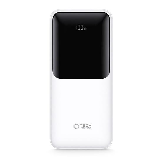 Batteria Esterna Tech-Protect PB01, 10000mAh, 22.5W, QC + PD, 1 x USB-C - 2 x USB-A, Bianca