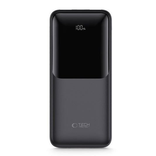 Batteria Esterna Tech-Protect PB01, 10000mAh, 22.5W, QC + PD, 1 x USB-C - 2 x USB-A, Nera