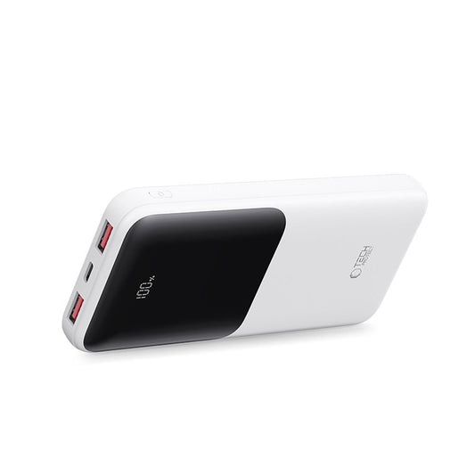 Batteria Esterna Tech-Protect PB01, 10000mAh, 22.5W, QC + PD, 1 x USB-C - 2 x USB-A, Bianca