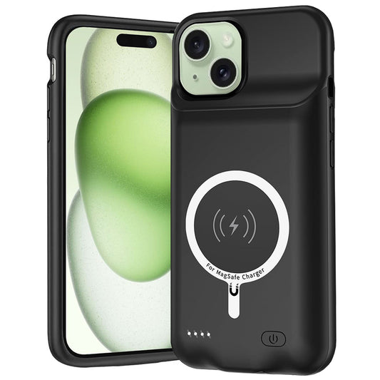 Batteria Esterna Tipo Custodia Wireless Techsuit Power Pro Battery per Apple iPhone 15, 7000mAh, Nera