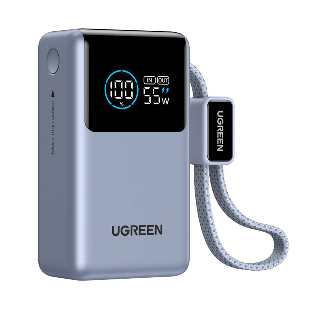 Batteria Esterna UGREEN Nexode Pro PB727 (75701B), 10000mAh, 55W, QC + PD, 1 x USB-A - 2 x USB-C, Grigio