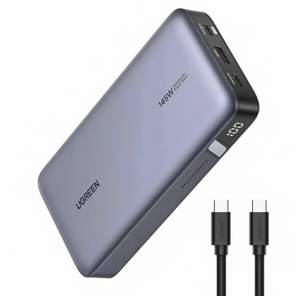 Batteria Esterna UGREEN PB205, 25000mAh, 145W, QC + PD, 1 x USB-A - 2 x USB-C, Grigio