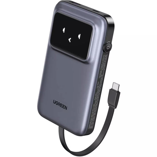 UGREEN PB511 Uno Batteria esterna, 10000mAh, 30W, QC + PD, 1 x USB-A - 2 x USB-C, Grigio