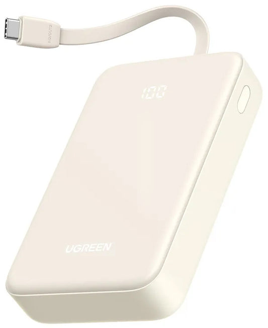 UGREEN PB521 External Battery, 20000mAh, 30W, QC + PD, 1 x USB-A - 2 x USB-C, White