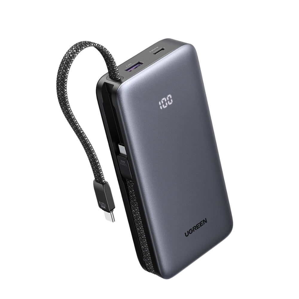 Batteria Esterna UGREEN PB528 (55985B), 20000mAh, 30W, QC + PD, 1 x USB-A - 3 x USB-C, Grigio
