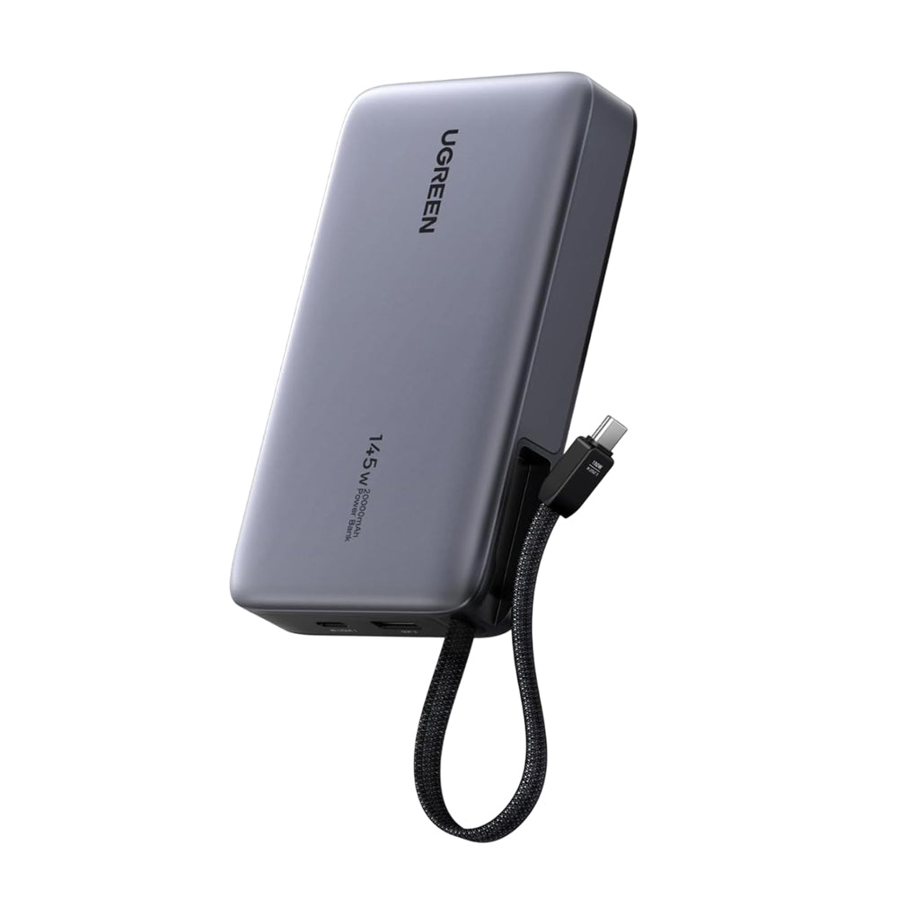 Batteria Esterna UGREEN PB551 (55992), 20000mAh, 145W, QC + PD, 1 x USB-A - 2 x USB-C, Grigio