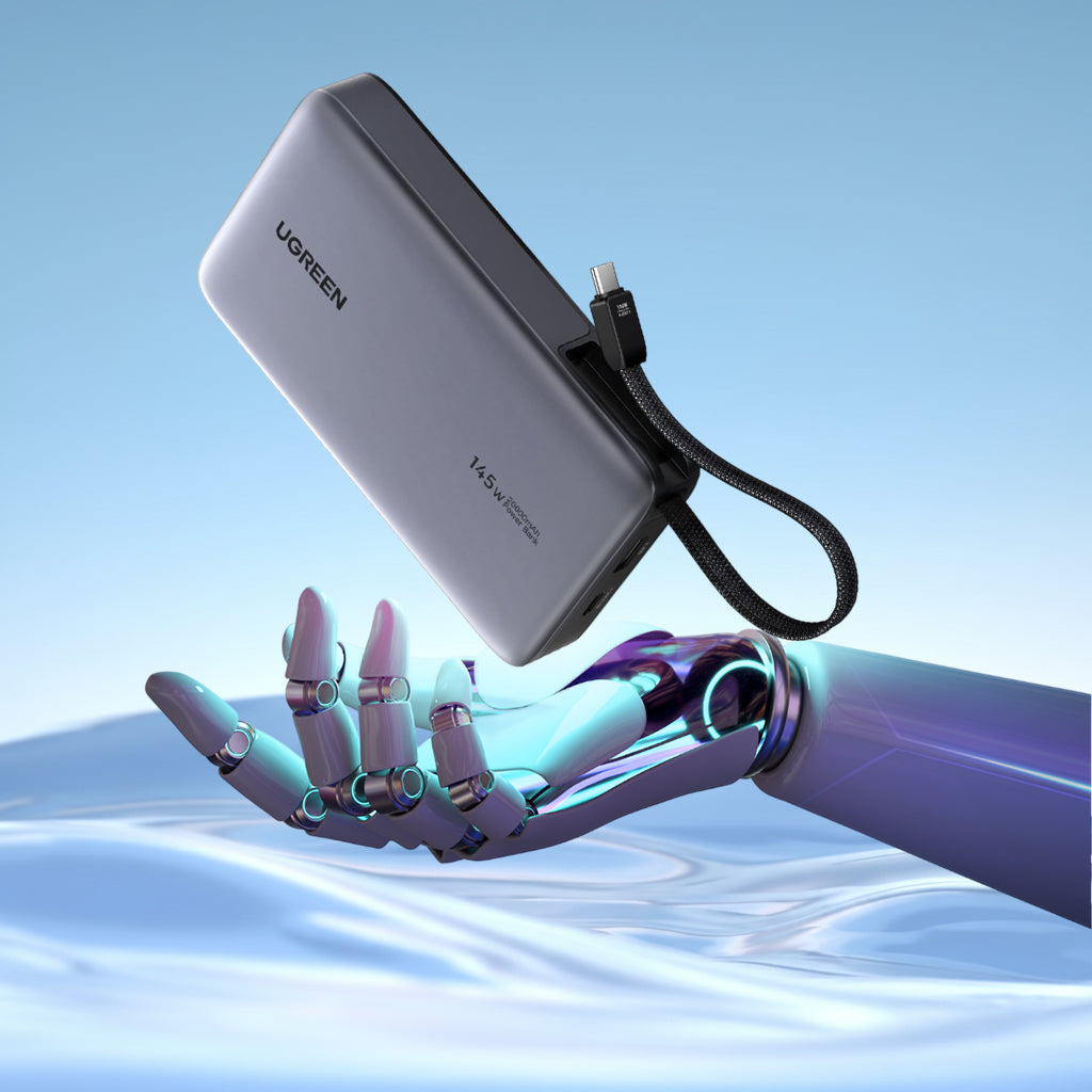Batteria Esterna UGREEN PB551 (55992), 20000mAh, 145W, QC + PD, 1 x USB-A - 2 x USB-C, Grigio