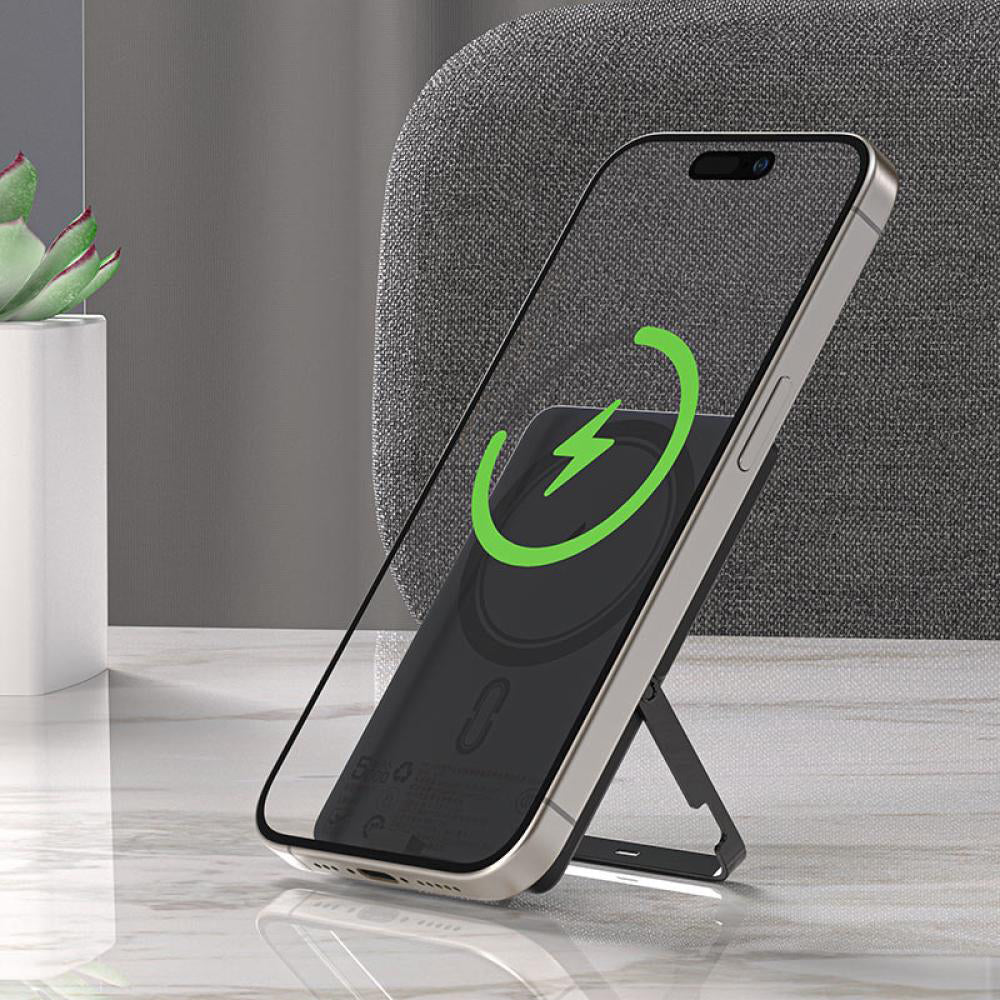 Acefast M16 Wireless External Battery, 5000mAh, 18W, PD + FQI, 1 x QI - 1 x USB-C, Black