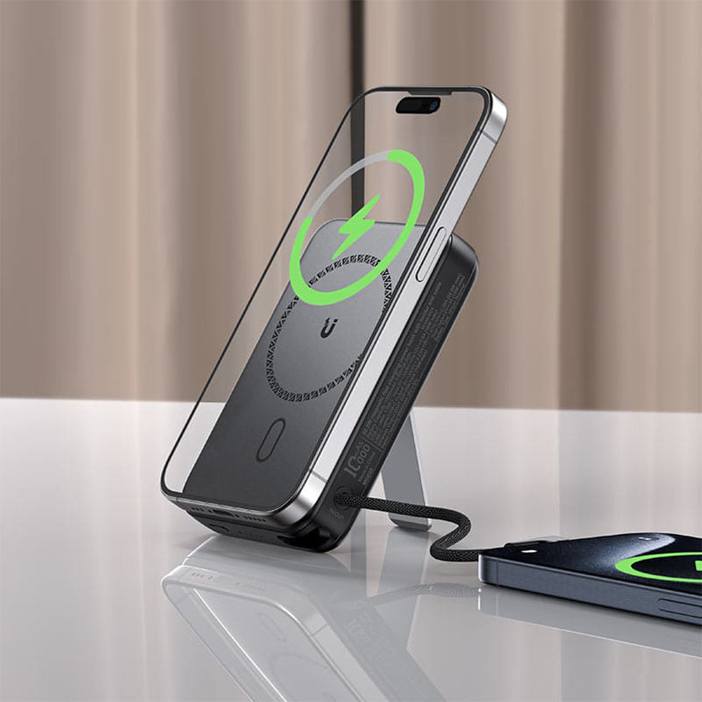 Batteria Esterna Wireless Acefast M24, 10000mAh, 22.5W, PD + FQI, 1 x QI - 2 x USB-C, Grigio