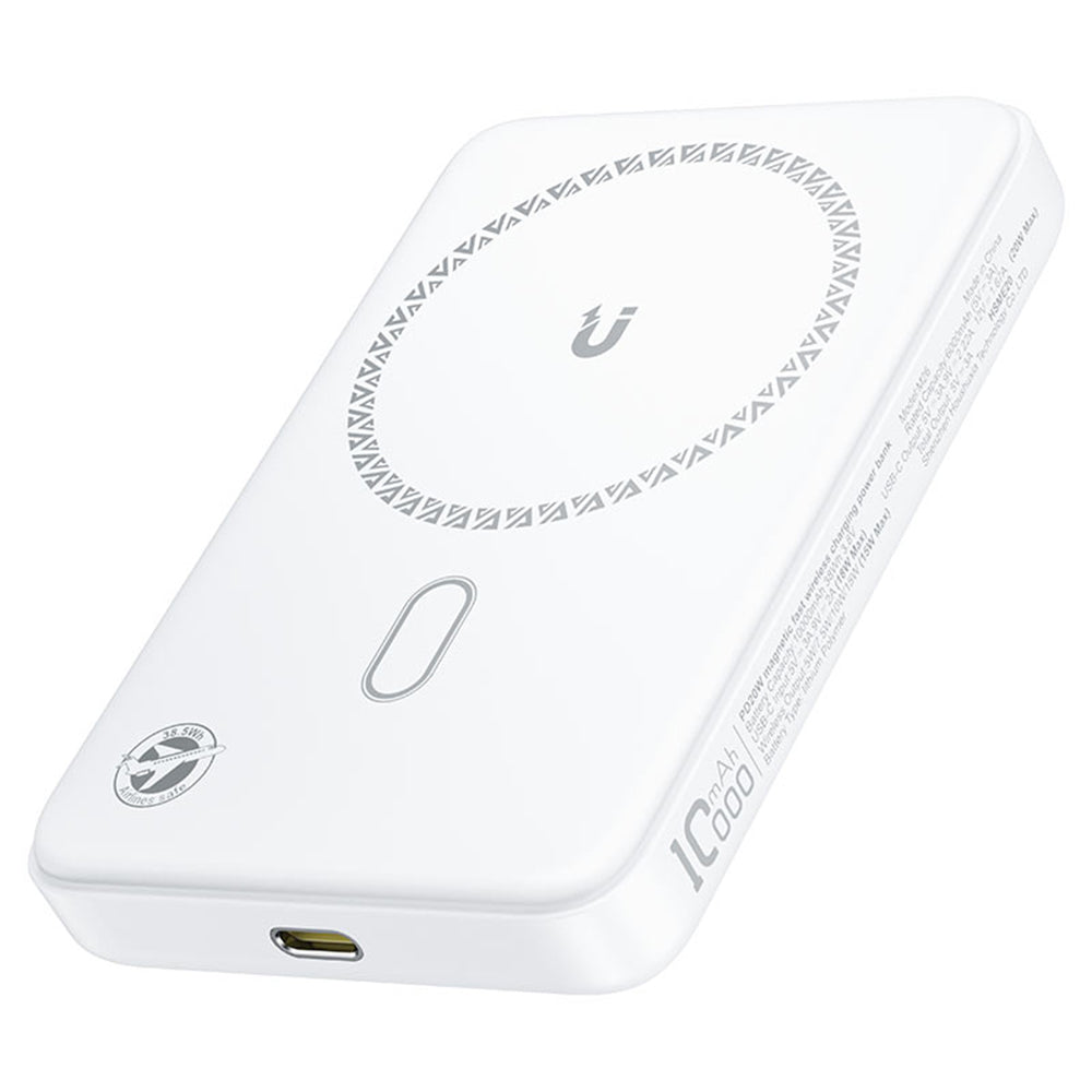 Batteria Esterna Wireless Acefast M26, 10000mAh, 20W, PD + FQI, 1 x QI - 1 x USB-C, Bianca