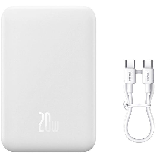 Baseus Magnetic Mini Wireless Batteria esterna, 20000mAh, 20W, PD + FQI, 1 x QI - 1 x USB-C, bianco PPCX150002