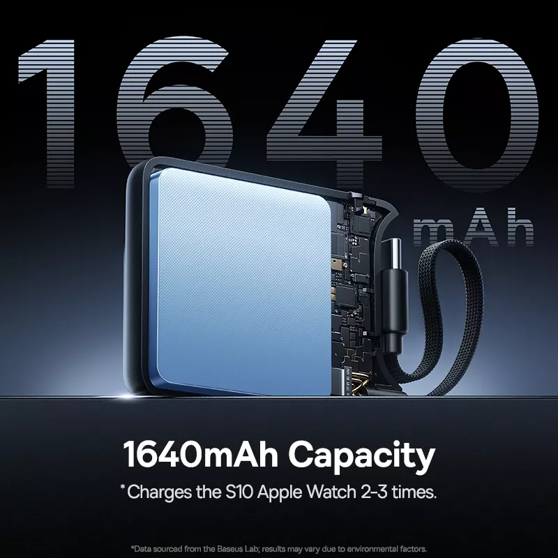 Batteria Esterna Wireless Baseus EnerFill FW11 per Apple Watch Series, 1640mAh, 5W, 1 x QI, Nera E0205301