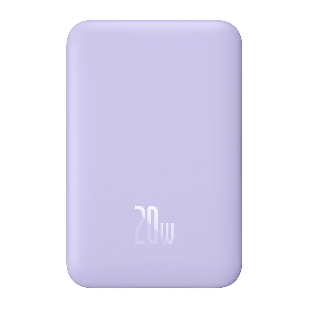 Batteria Esterna Wireless Baseus Magnetic Mini, 10000mAh, 20W, PD + FQI, 1 x QI - 1 x USB-C, Viola PPCX110105