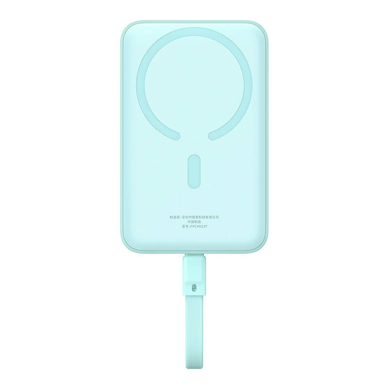 Batteria Esterna Wireless Baseus Magnetic Mini, 10000mAh, 30W, PD + FQI, 1 x Lightning - 1 x QI - 1 x USB-C, Blu P1002210B333-00