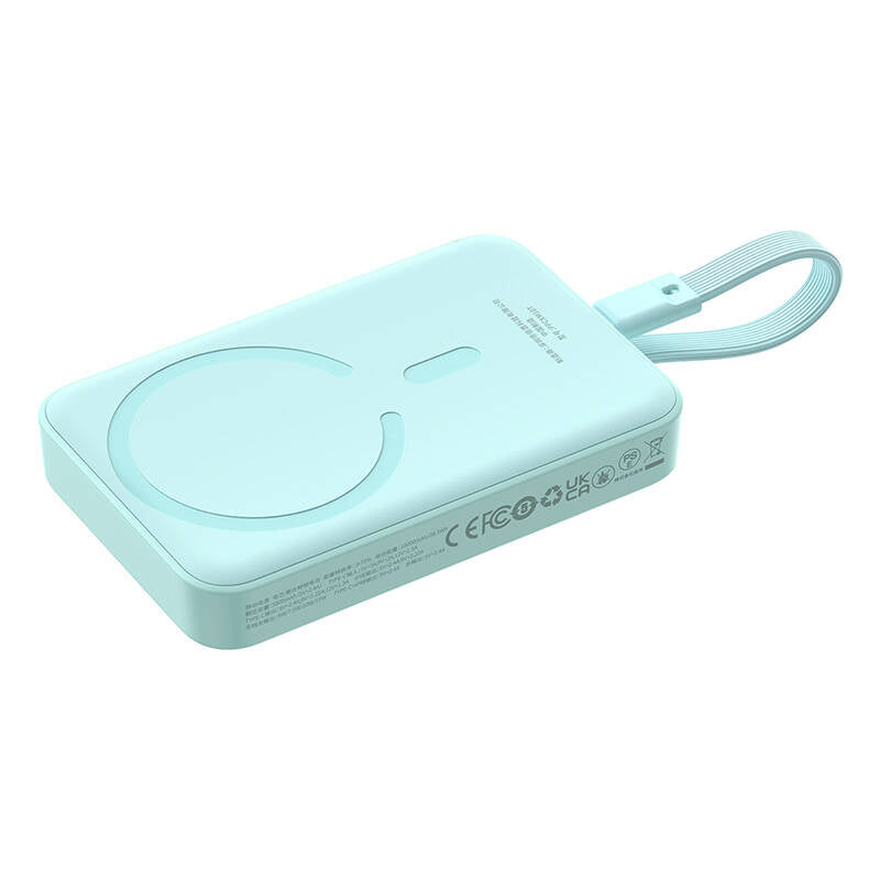Batteria Esterna Wireless Baseus Magnetic Mini, 10000mAh, 30W, PD + FQI, 1 x Lightning - 1 x QI - 1 x USB-C, Blu P1002210B333-00
