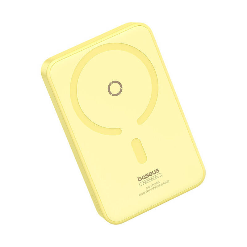 Batteria Esterna Wireless Baseus MagPro PPCXZ05, 5000mAh, 20W, PD + FQI, 1 x QI - 1 x USB-C, Gialla P10064101Y23-00