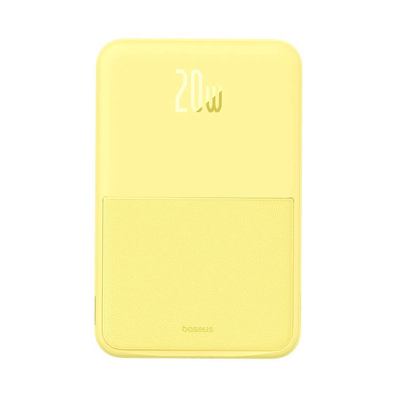 Batteria Esterna Wireless Baseus MagPro PPCXZ05, 5000mAh, 20W, PD + FQI, 1 x QI - 1 x USB-C, Gialla P10064101Y23-00