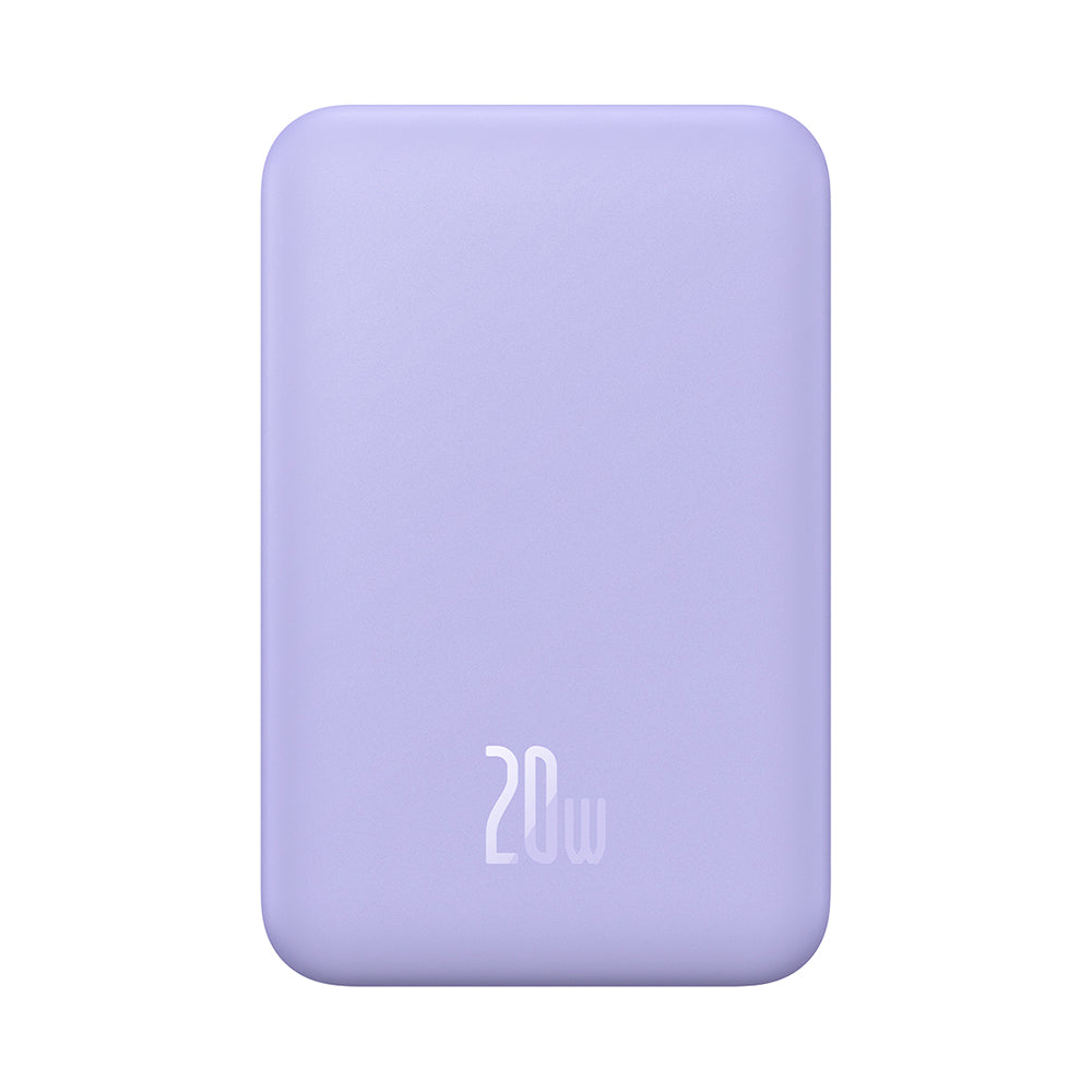 Batteria Esterna Wireless Baseus Magnetic Mini, 20000mAh, 20W, PD + FQI, 1 x QI - 1 x USB-C, Viola PPCX150005