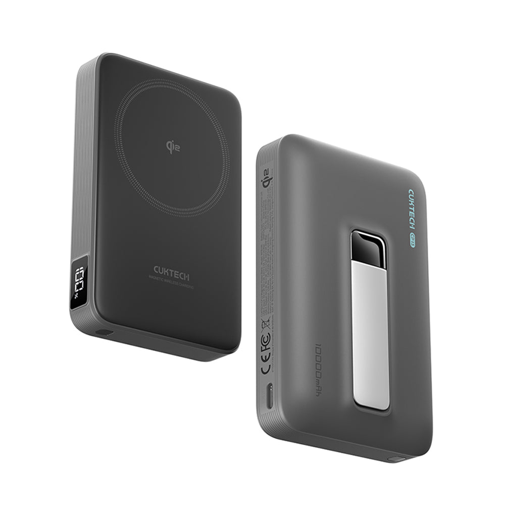 Batteria Esterna Wireless Cuktech WPB100, 10000mAh, 30W, PD + FQI, 1 x QI - 1 x USB-C, Grigio CUWPB100GLBK