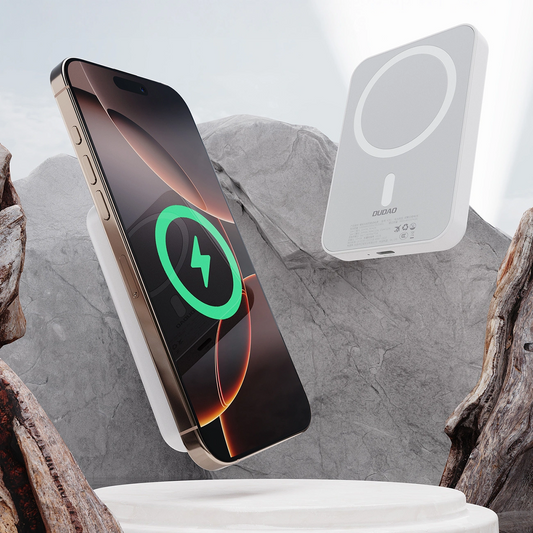 Batteria Esterna Wireless Dudao K26, 10000mAh, 20W, PD + FQI, 1 x QI - 1 x USB-C, Bianca