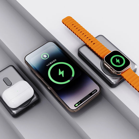 Batteria Esterna Wireless Dudao K29, 10000mAh, 20W, PD + FQI, 1 x Lightning - 1 x QI - 1 x USB-C, Grigio