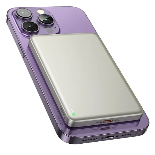 Batteria Esterna Wireless HOCO Q26, 5000mAh, 20W, PD + FQI, 1 x QI - 1 x USB-C, Arancione