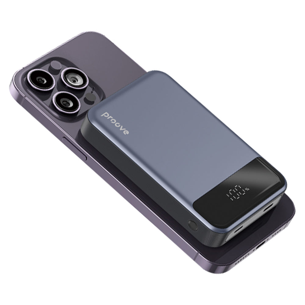 Batteria Esterna Wireless Proove Hoodman, 10000mAh, 20W, PD + FQI, 1 x QI - 1 x USB-C, Grigio PBH120010003