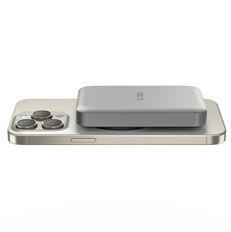 Batteria Esterna Wireless Tech-Protect PB11 LifeMag, 10000mAh, 15W, PD + FQI, 1 x QI - 1 x USB-C, Grigio, Ricondizionata