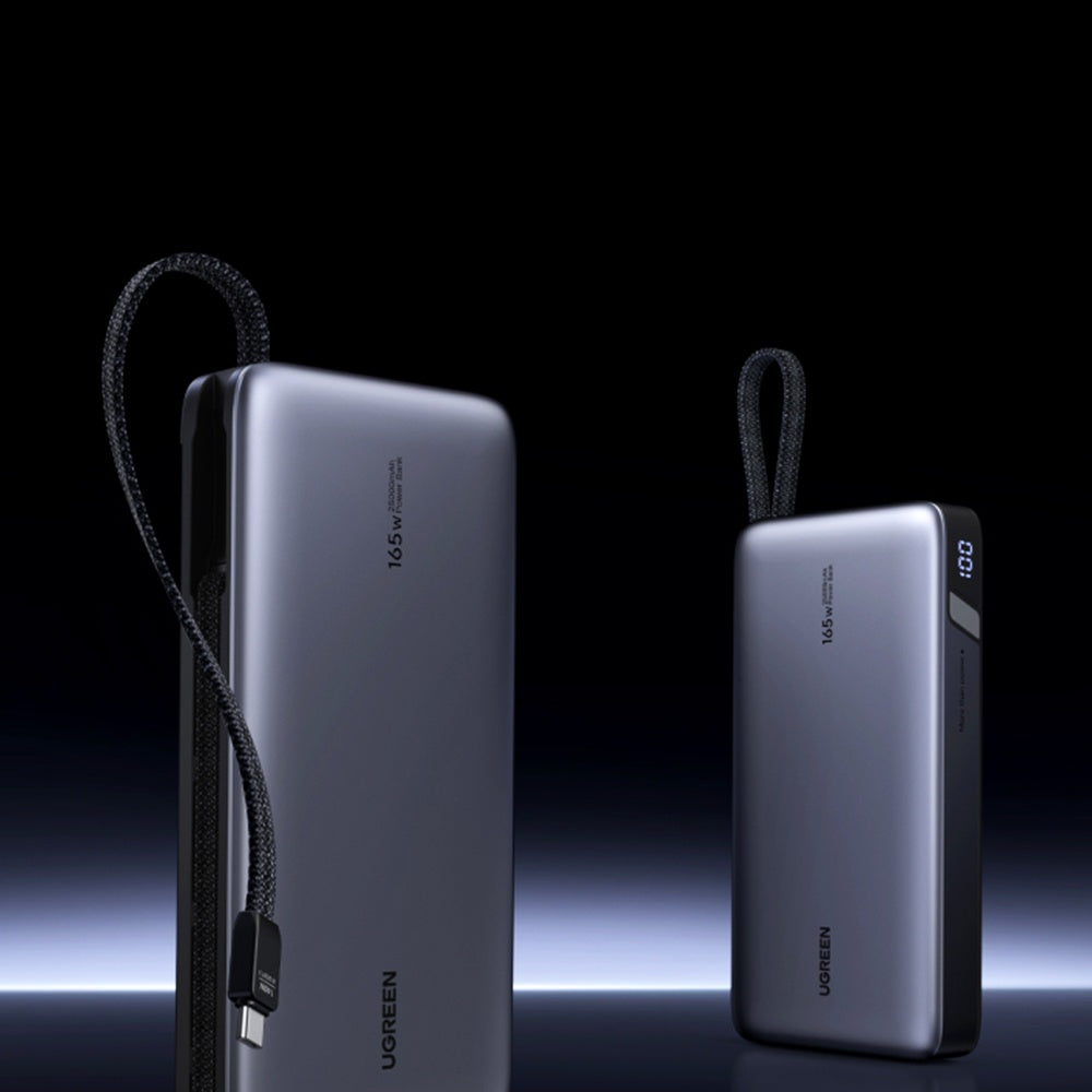 Batteria Esterna UGREEN PB726 (55995B), 25000mAh, 165W, QC + PD, 1 x USB-A - 3 x USB-C, Grigio