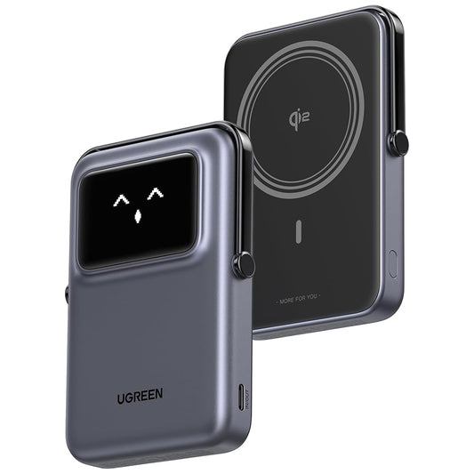 Batteria Esterna Wireless UGREEN PB764 Uno, 10000mAh, 20W, PD + FQI, 1 x QI - 1 x USB-C, Grigio