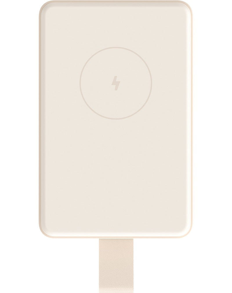 Xiaomi Mi Magnetic Wireless External Battery, 6000mAh, 15W, PD + FQI, 1 x QI - 1 x USB-C, Beige BHR9074GL