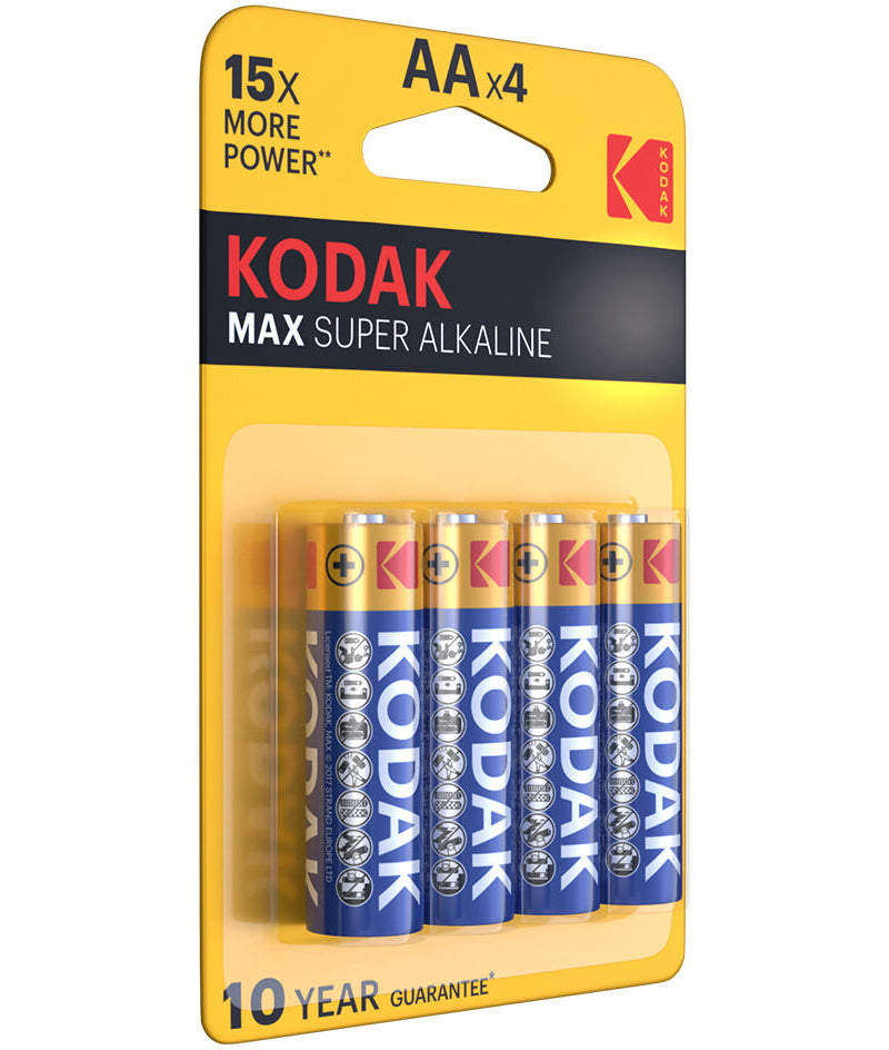 Batteria Kodak Max Super Alkaline, AA / LR6, Set da 4 pezzi