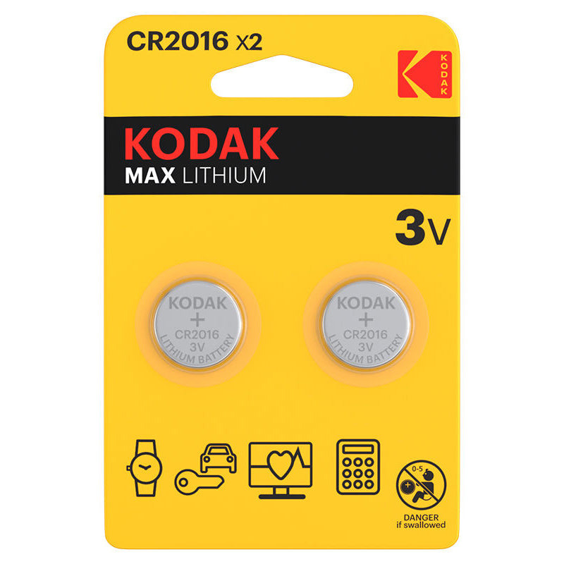 Batteria Kodak Max, CR2016, Set 2 pezzi