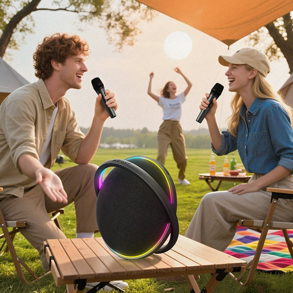 Cassa Bluetooth Acefast Karaoke K5 Max, 350W, TWS, RGB, Impermeabile, Nera