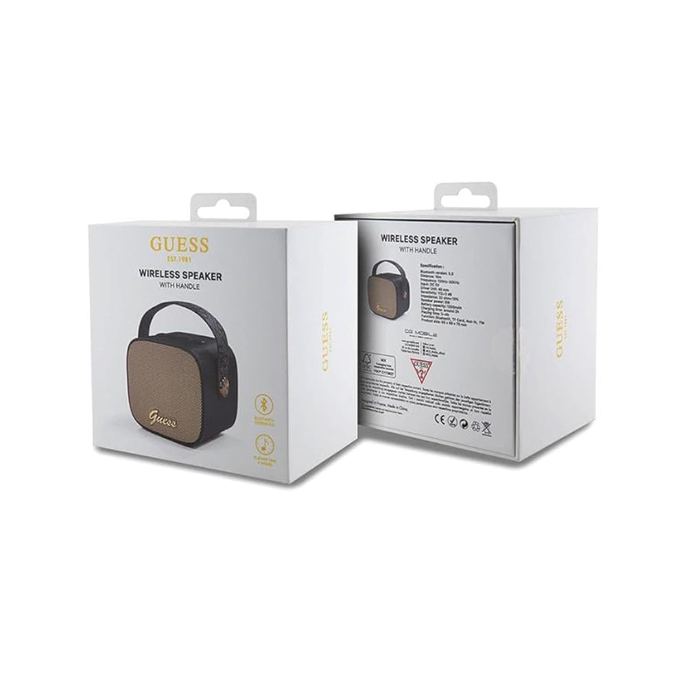 Cassa Portatile Bluetooth Guess 4G Script Logo, 5W, Nera