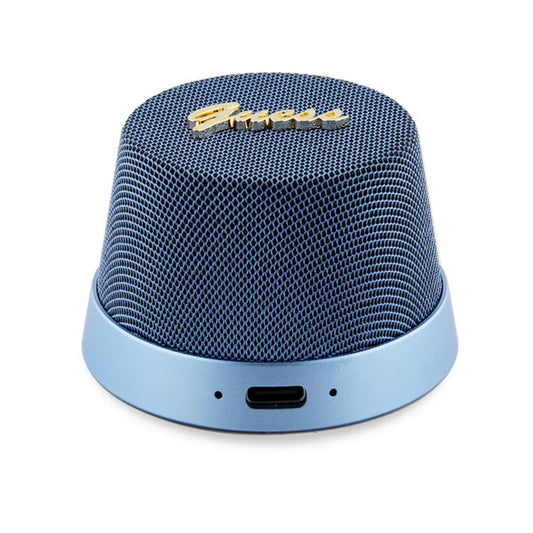 Cassa Portatile Bluetooth Guess Stand Magnetico Script Metallo, 3W, Blu