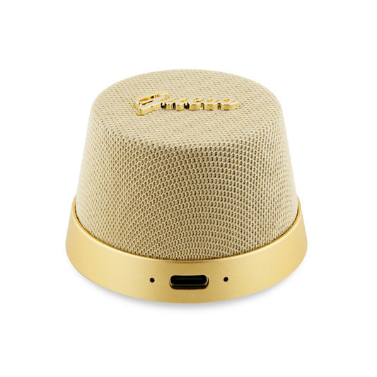 Cassa Portatile Bluetooth Guess Stand Magnetico Script Metallo, 3W, Dorata