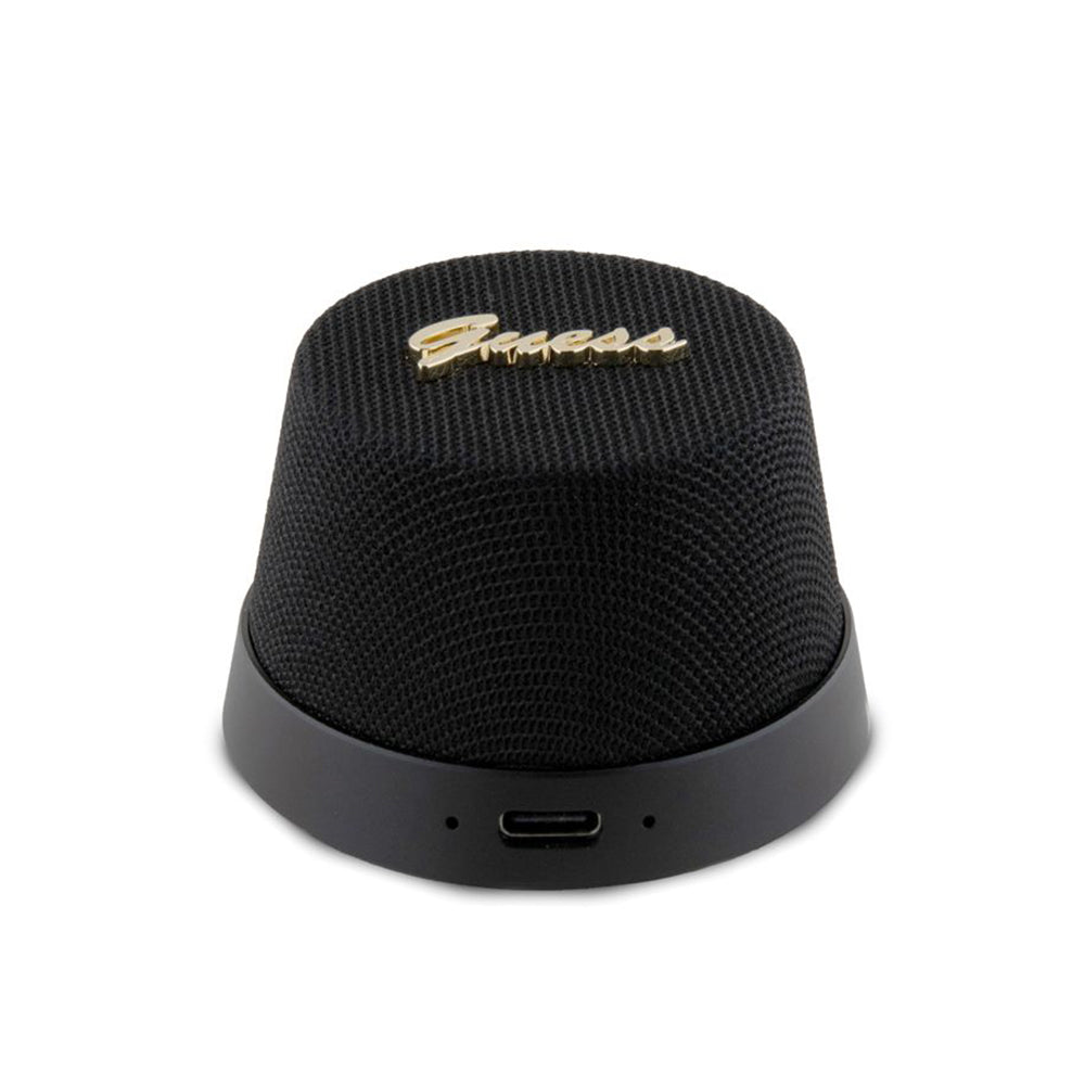 Cassa Portatile Bluetooth Guess Stand Magnetico Script Metallo, 3W, Nera