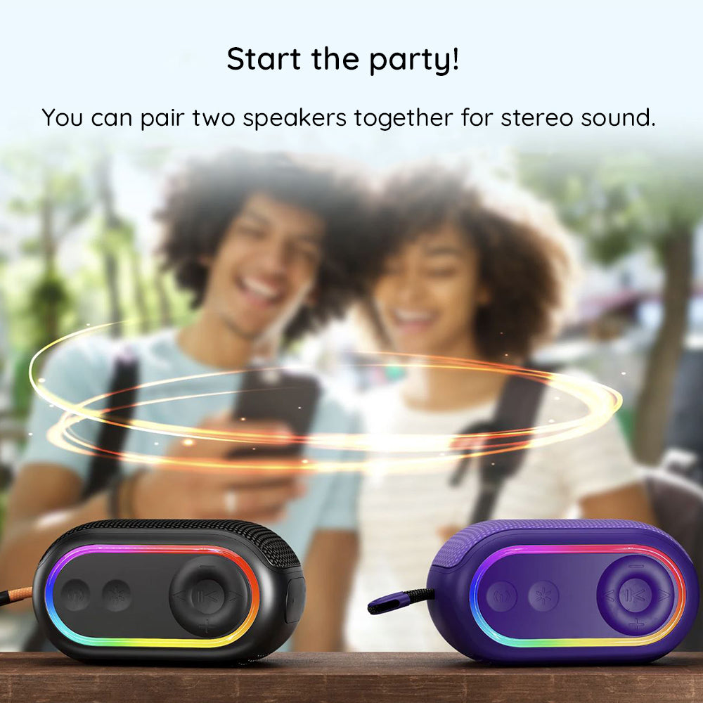 Cassa Portatile Bluetooth HAVIT SK809BT, 7W, RGB, Impermeabile, Viola