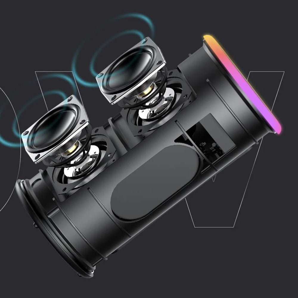 Cassa Portatile Bluetooth HAVIT SK833BT, 2 x 10W, RGB, Impermeabile, Nera