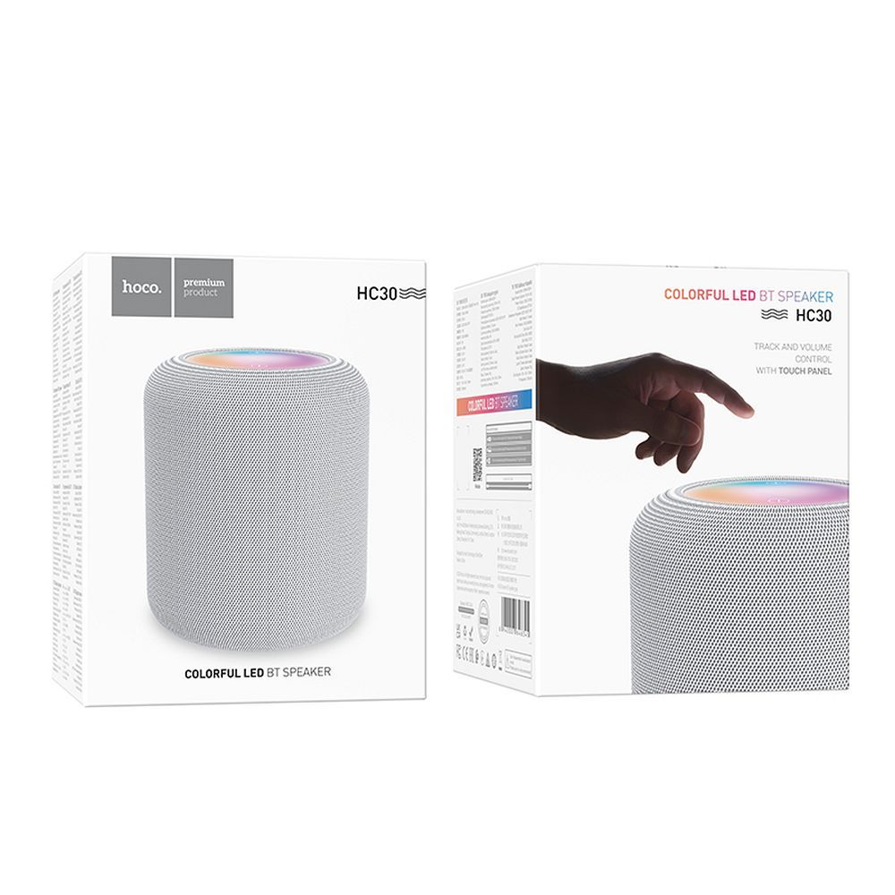 Cassa Portatile Bluetooth HOCO HC30, 5W, TWS, RGB, Grigio