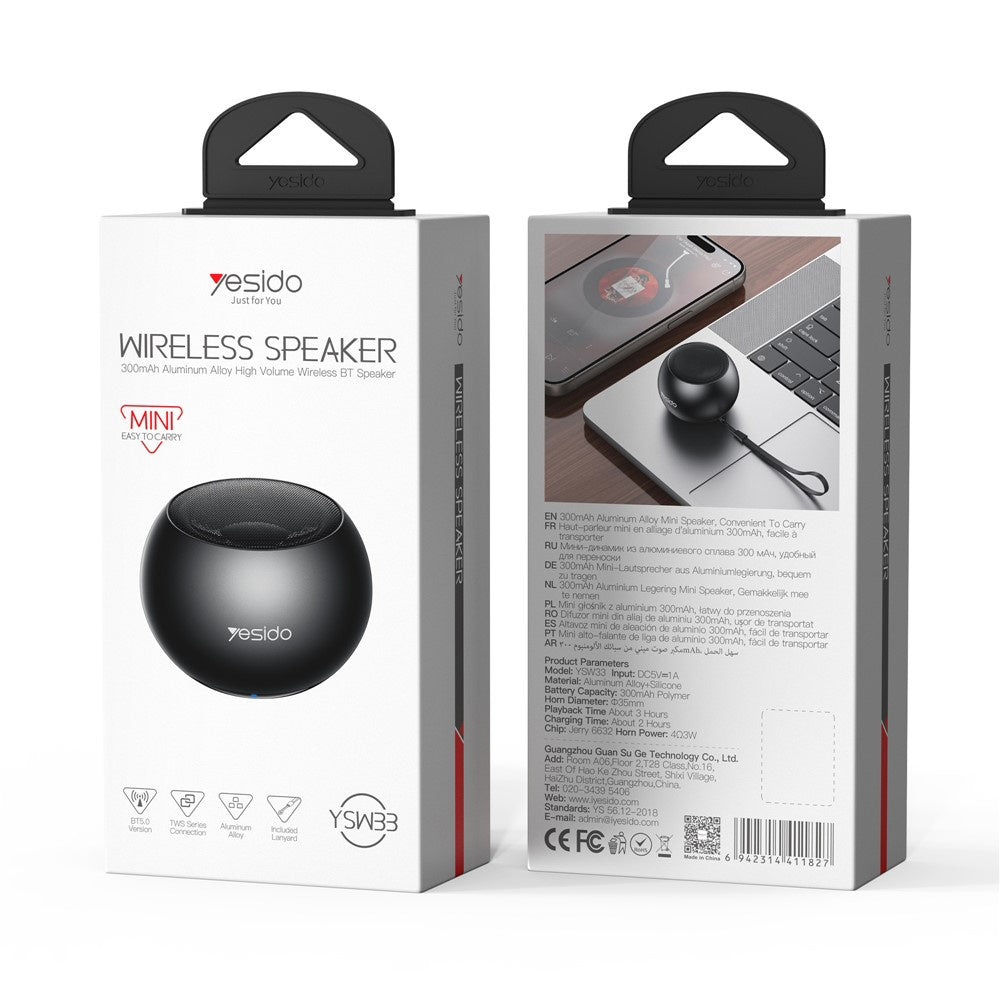 Cassa Bluetooth Yesido YSW33, 3W, Nera