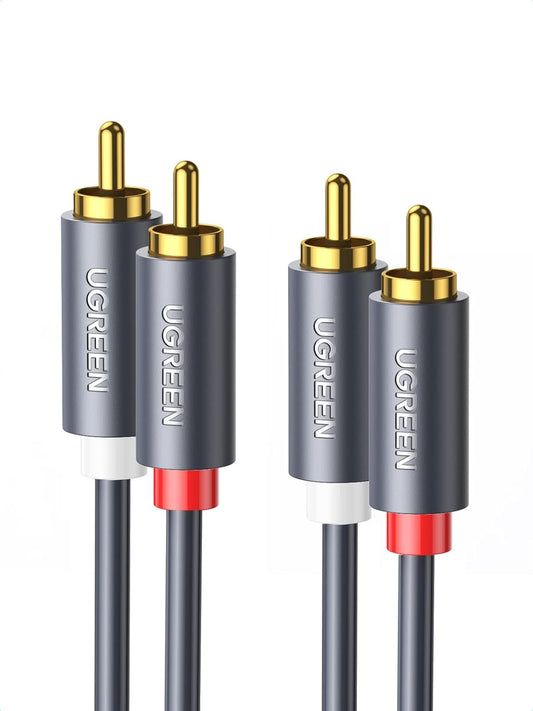 Cavo audio 2 x RCA - 2 x RCA UGREEN AV104, 1,5 m, Grigio