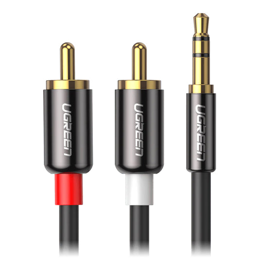 Cavo audio 3,5 mm - 2 x RCA UGREEN AV116, 3 m, grigio