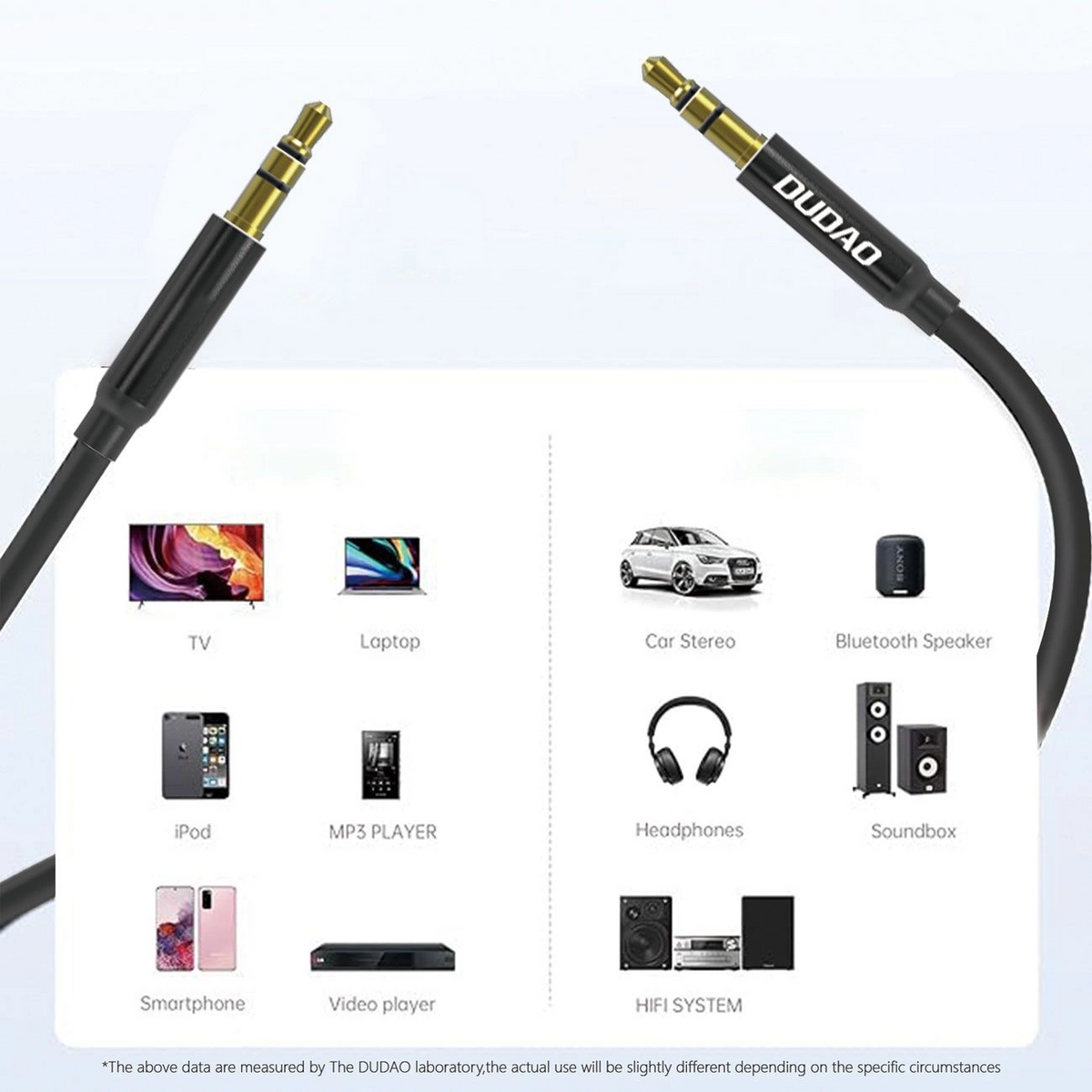 Cavo Audio 3,5mm - 3,5mm Dudao L12s, 1m, Nero