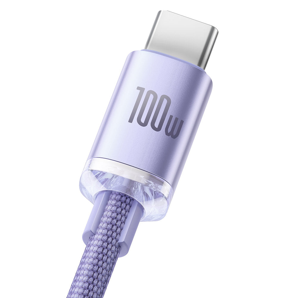 Cavo Dati e Ricarica USB-A - USB-C Baseus Crystal Shine Series, 100W, 2m, Viola CAJY000505