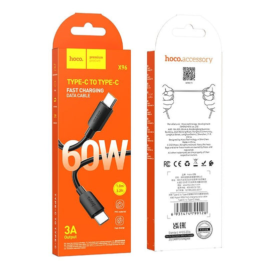 USB-C Data and Charging Cable - USB-C HOCO HOCO X96, 60W, 1m, Black