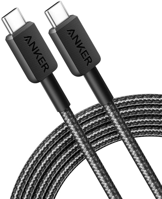 Cavo dati e ricarica USB-C - USB-C Anker 322, 60W, 1,8 m, nero A81F6G11